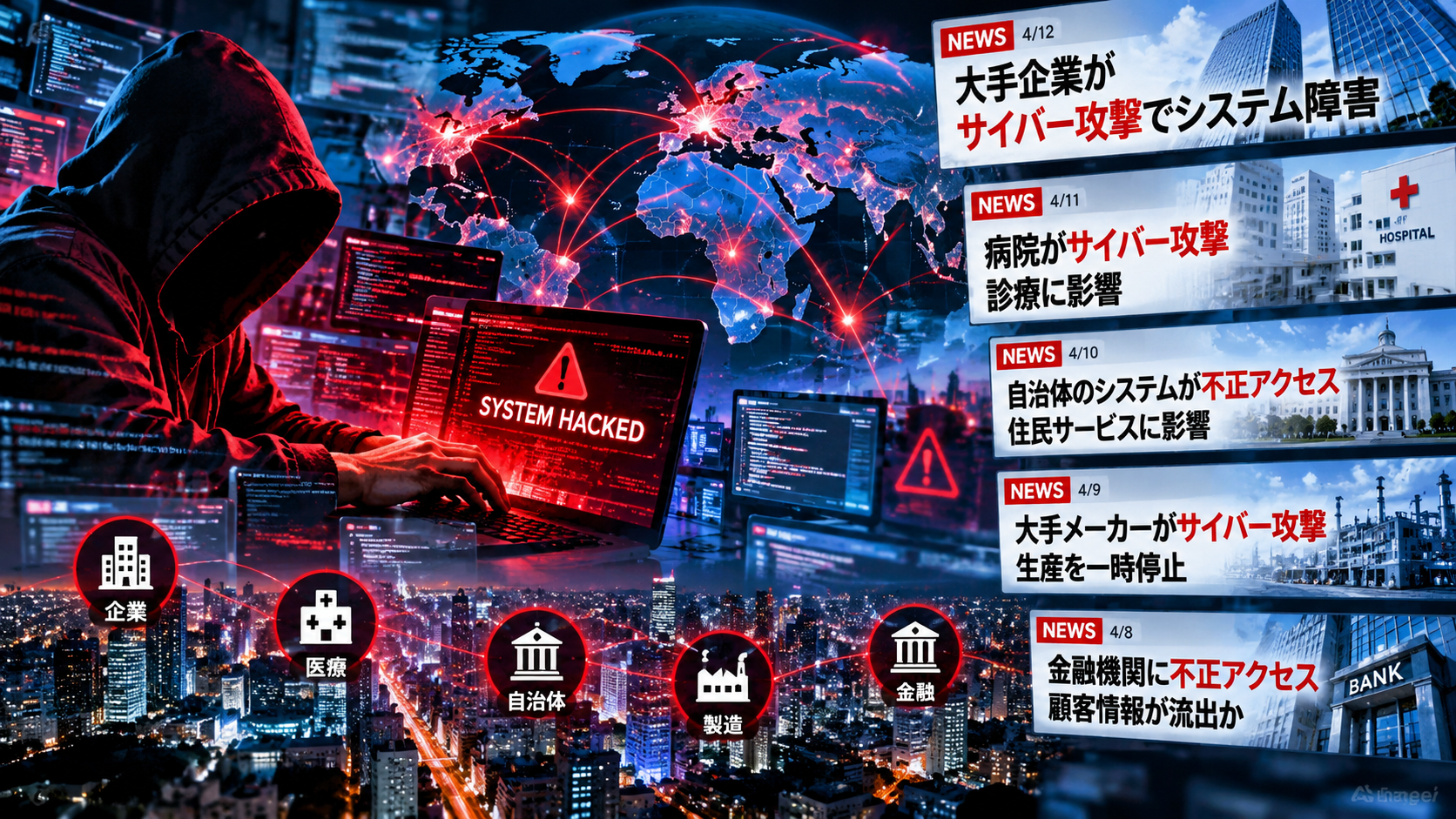 サイバー攻撃のイメージ